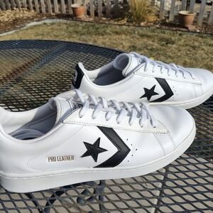Converse Pro Leather White and Black Sneakers